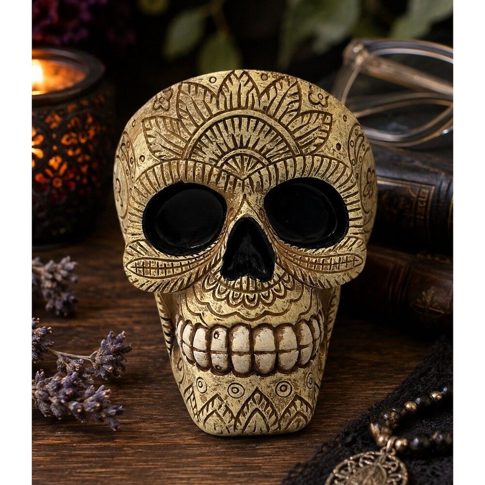 Sugar Skull Ashtray Eyeglass Holder Calavera Resin Gothic Day of the Dead Decor
